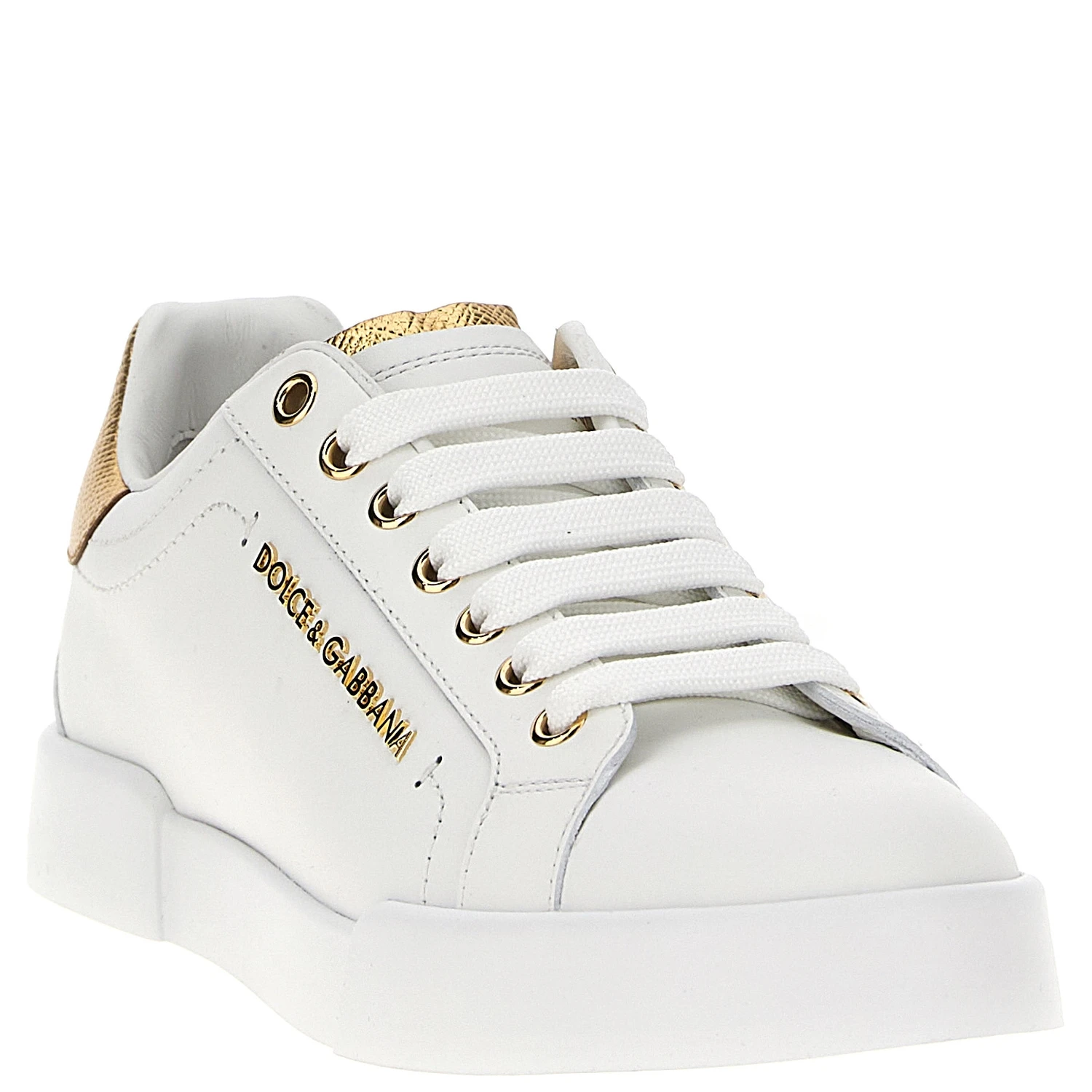 Gold Calfskin Low Top Sneakers