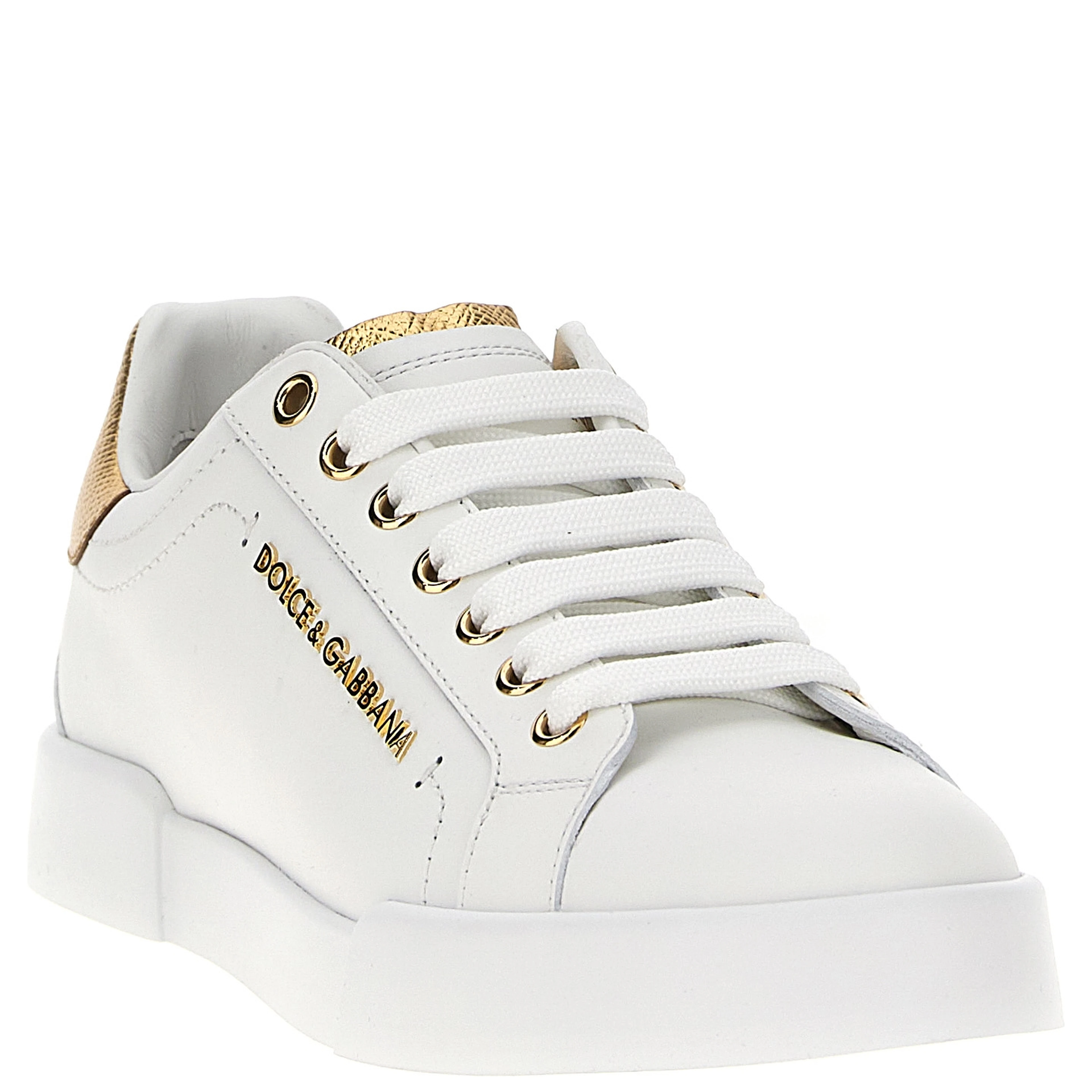 Gold Calfskin Low Top Sneakers