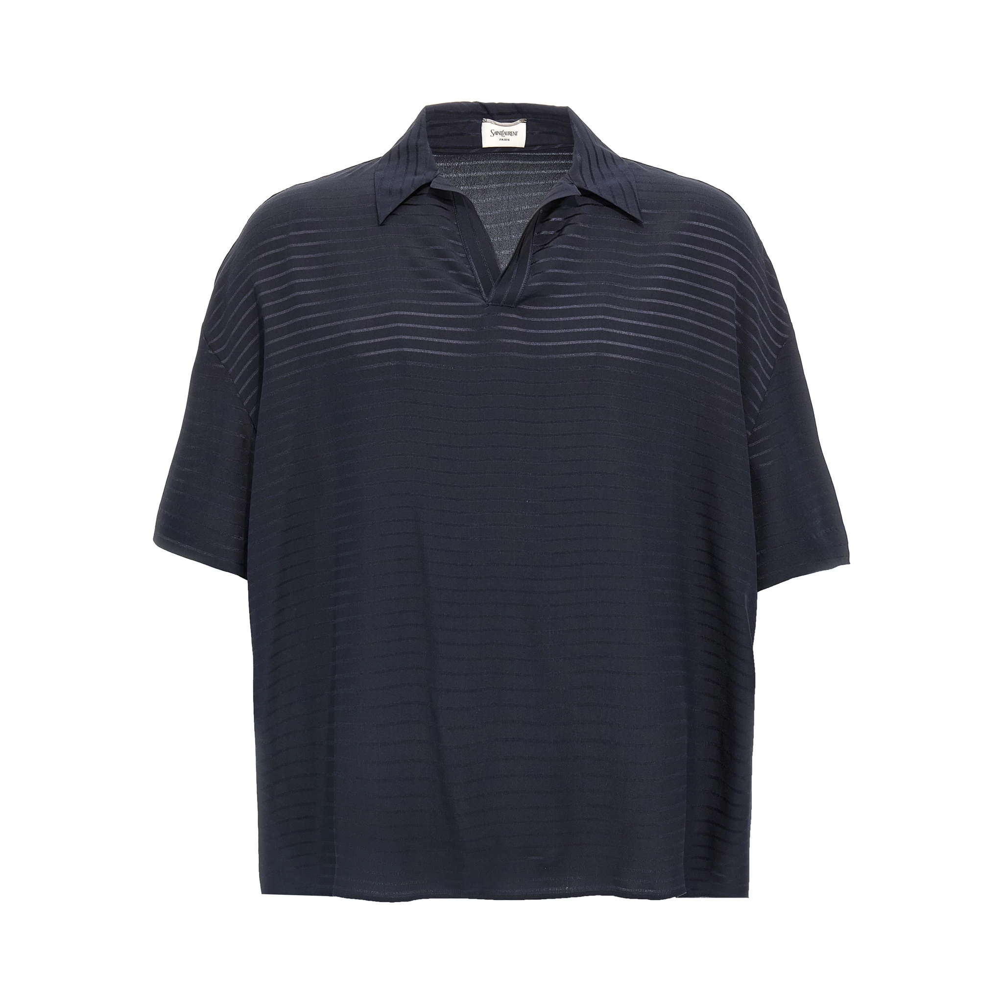 Blue Silk Polo Shirt