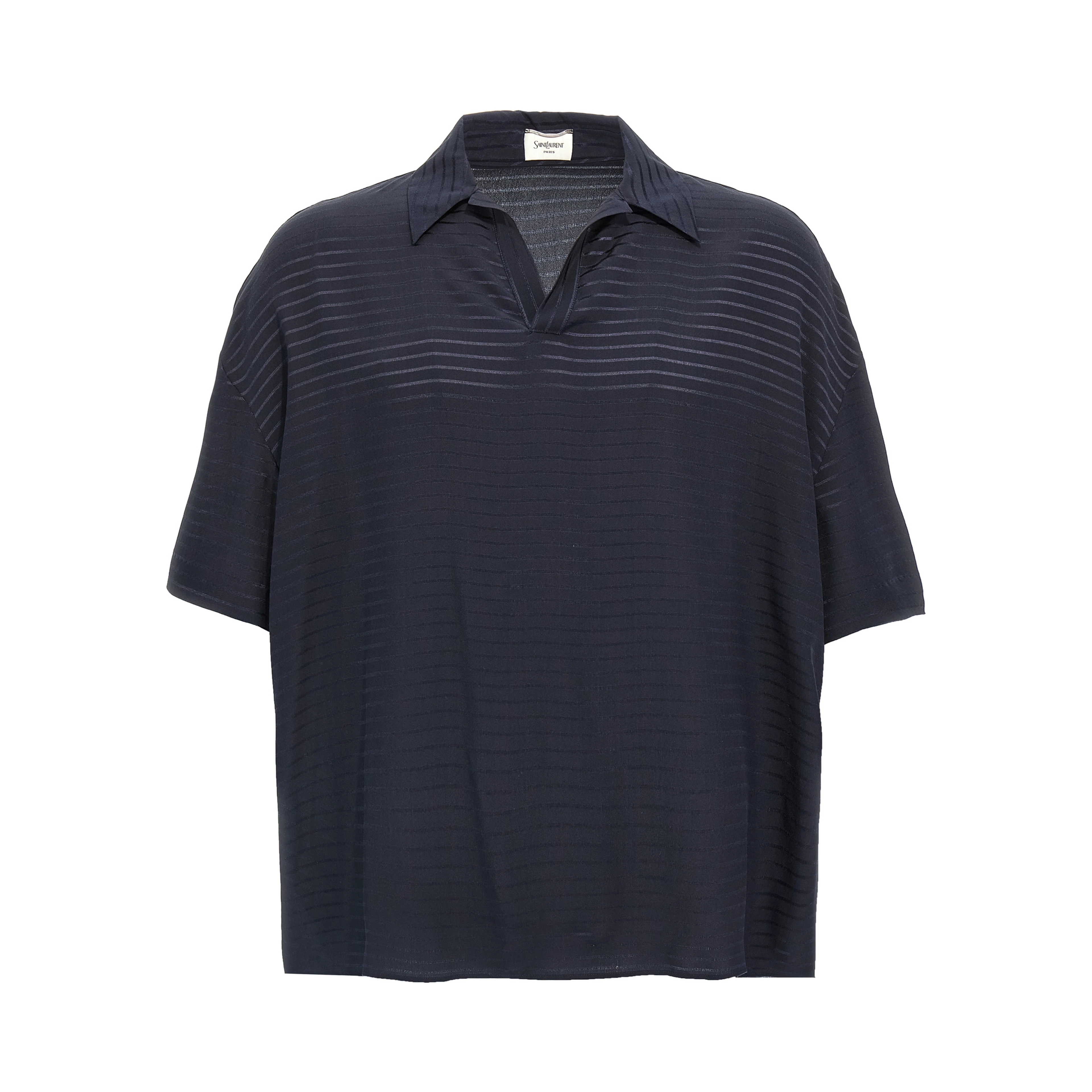 Blue Silk Polo Shirt
