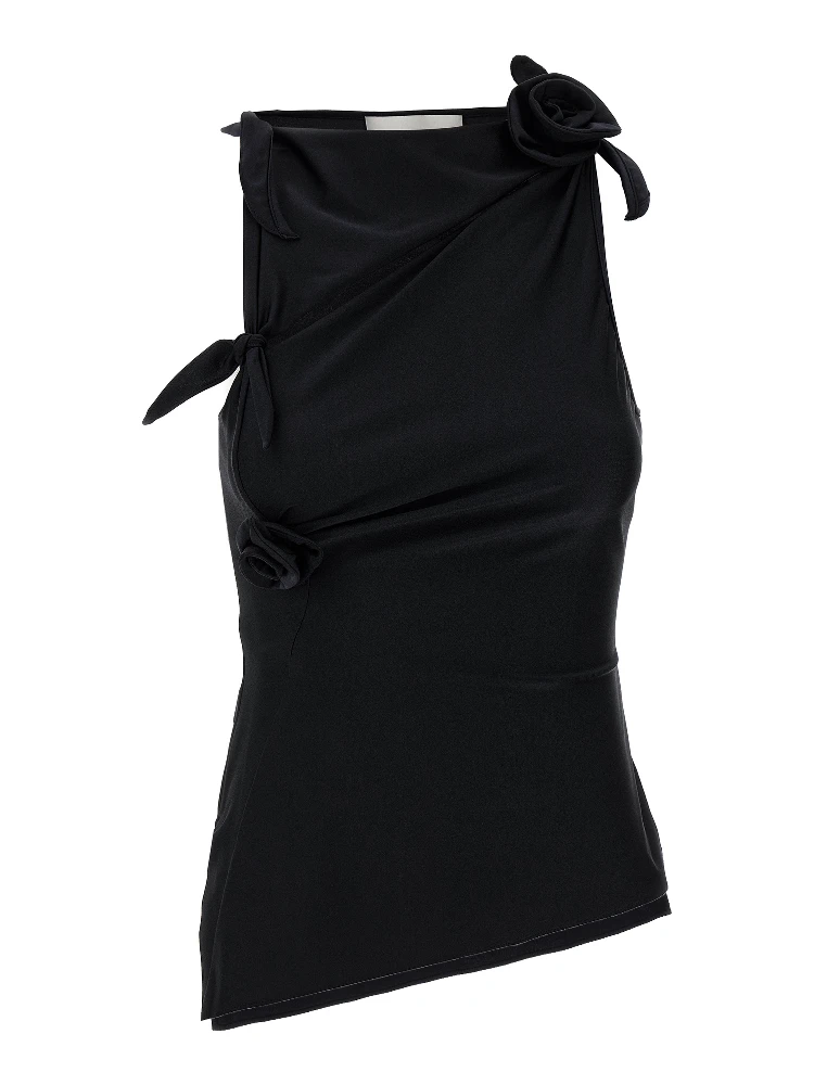 Black Polyamide Tank Tops