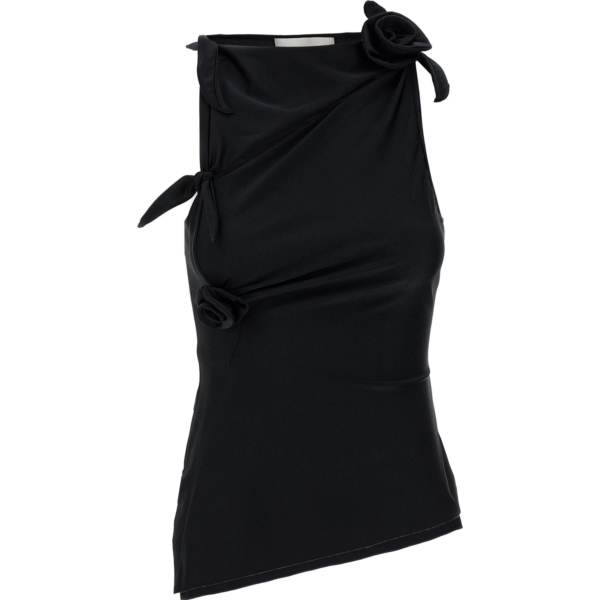 Black Polyamide Tank Tops