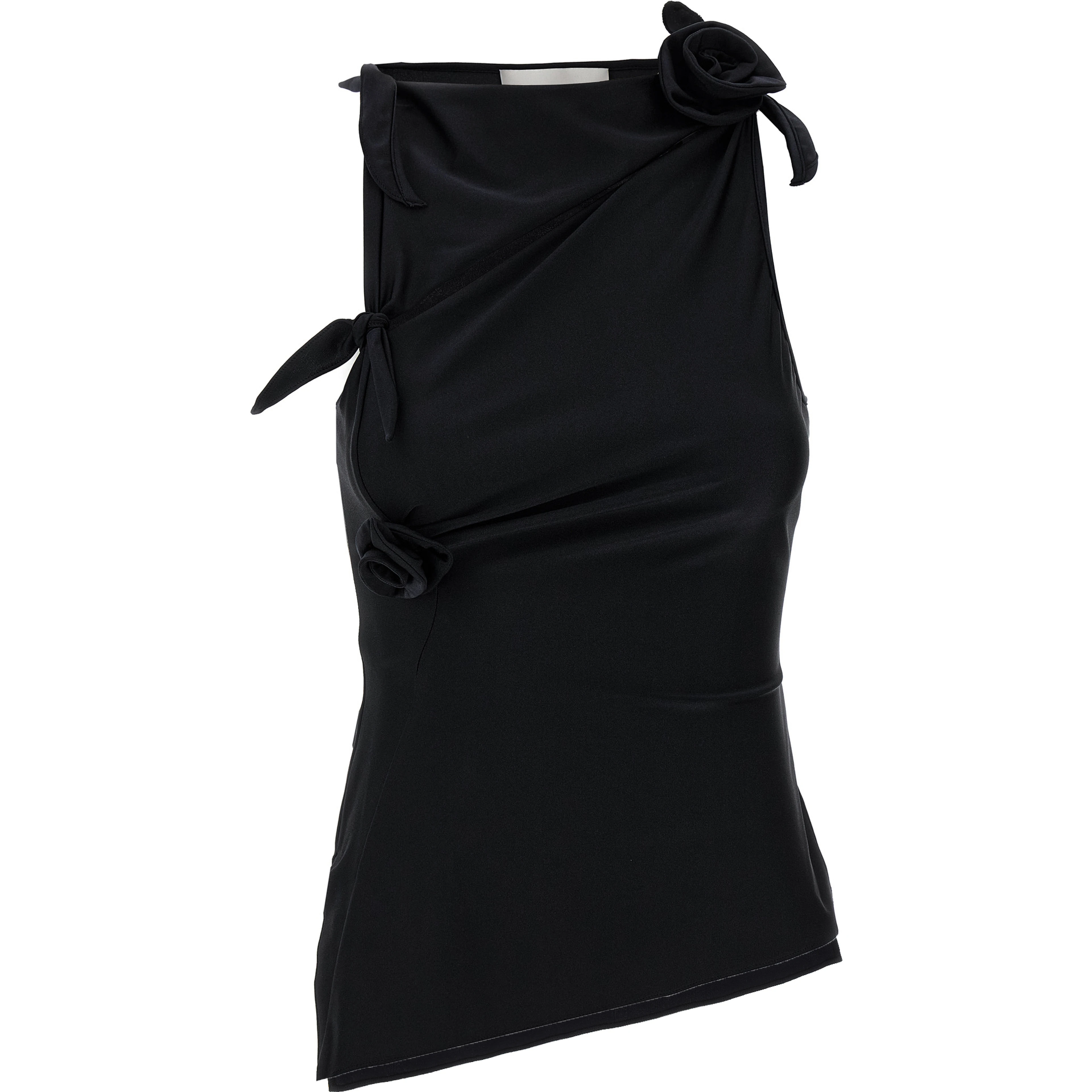 Black Polyamide Tank Tops