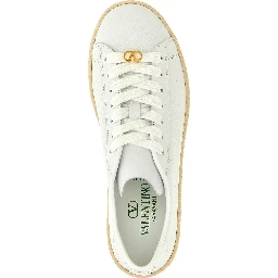 White Calfskin Low Top Sneakers