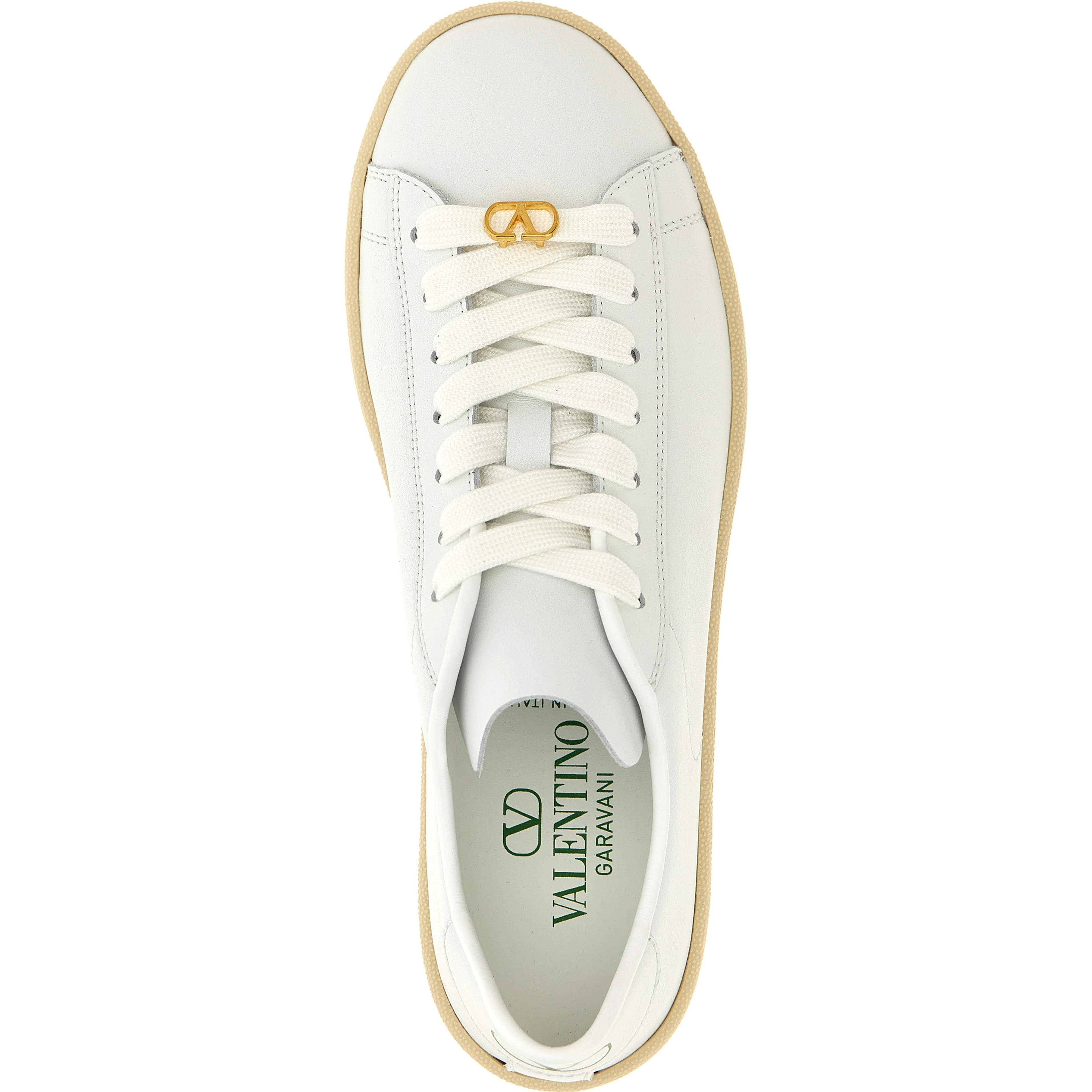 White Calfskin Low Top Sneakers