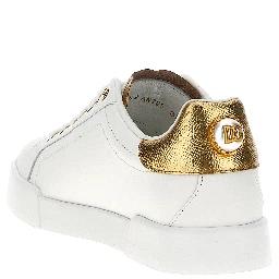 Gold Calfskin Low Top Sneakers