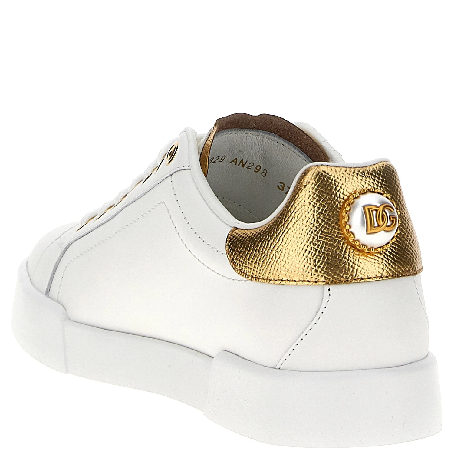 Gold Calfskin Low Top Sneakers