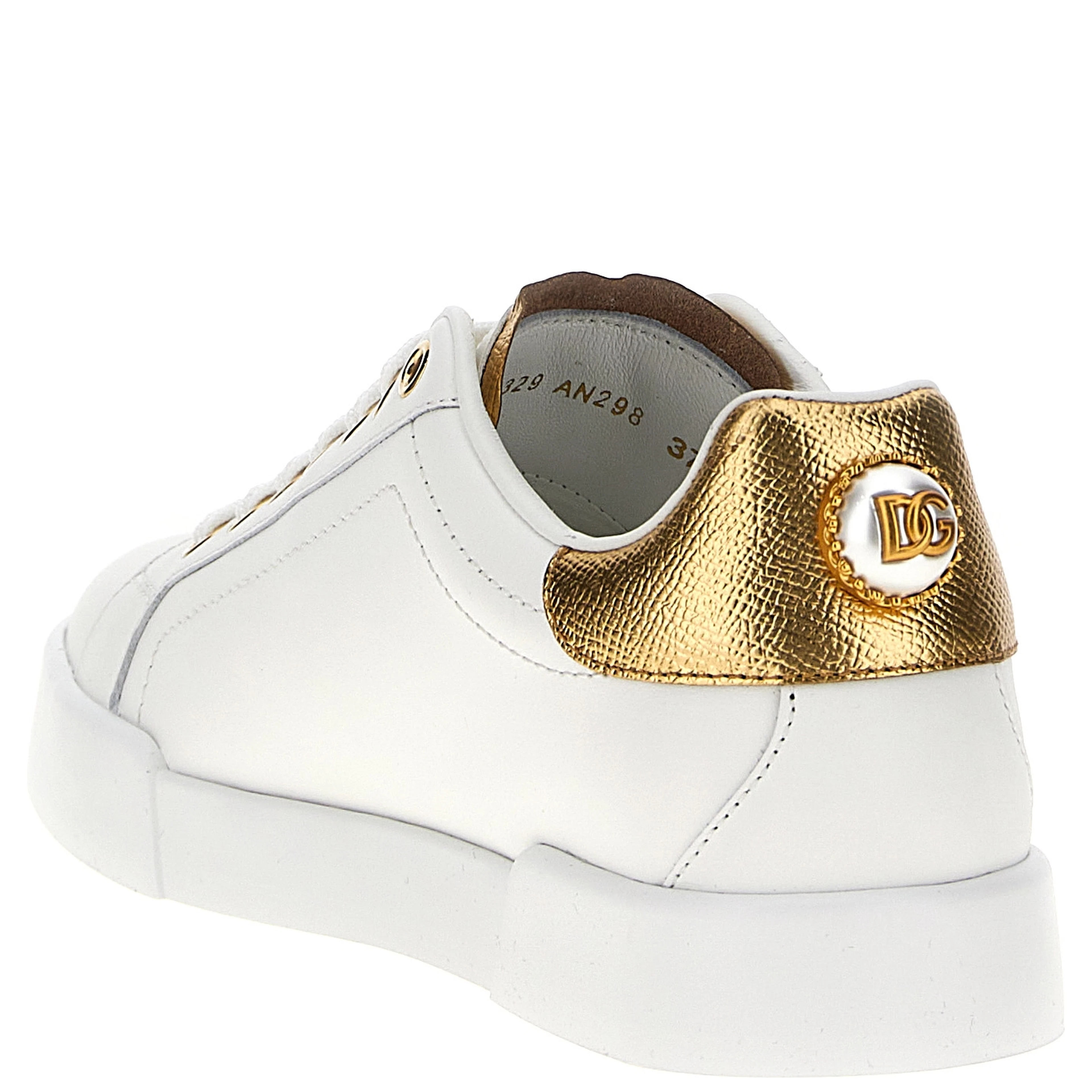 Gold Calfskin Low Top Sneakers