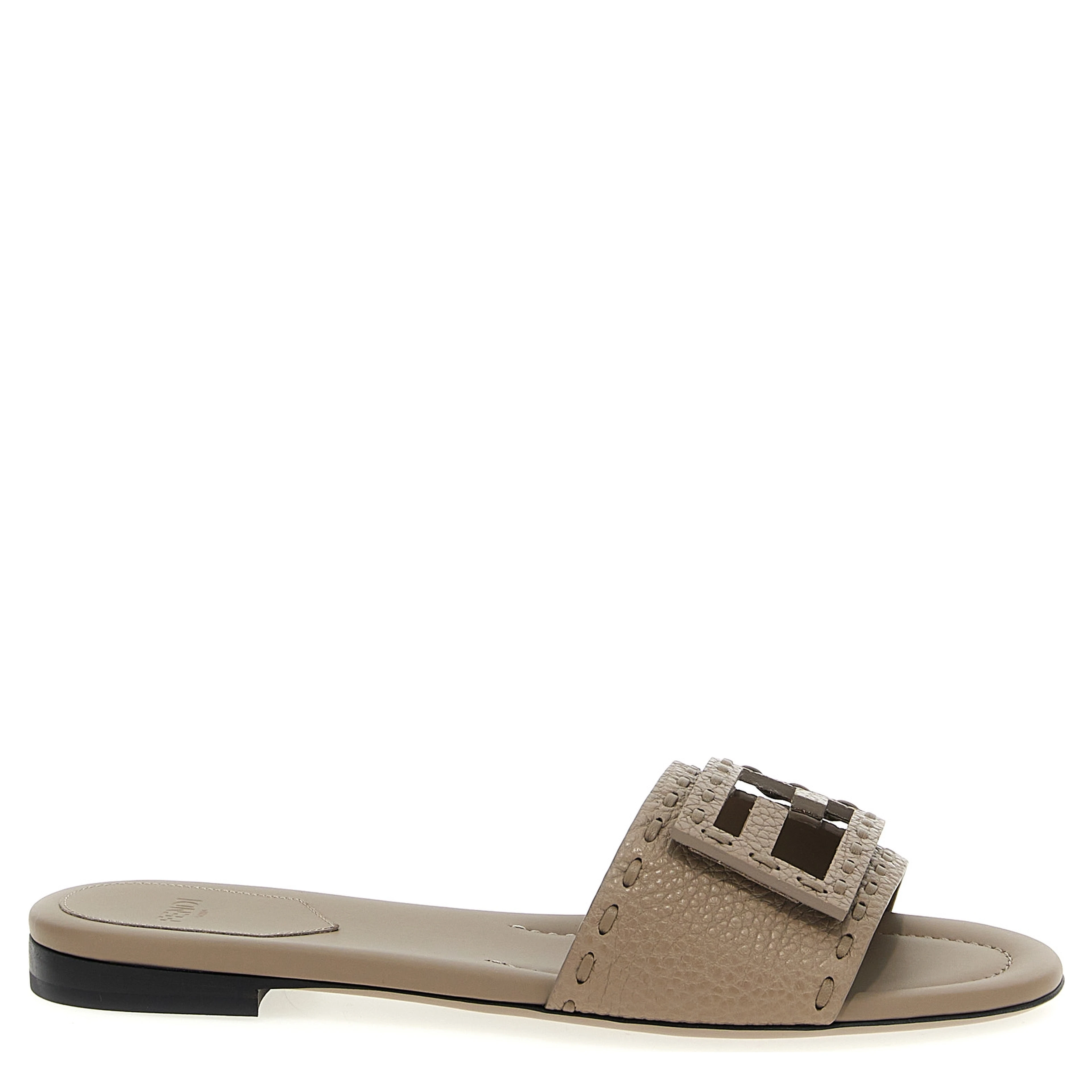 Gray Calfskin Slides