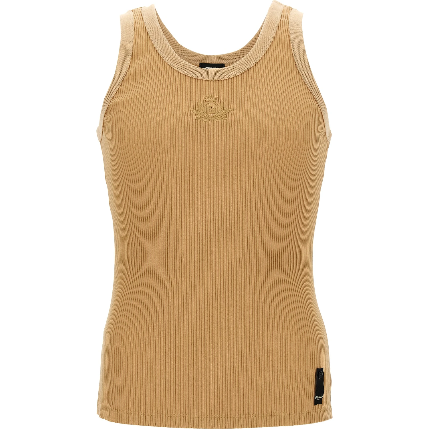 Beige Polyamide Tank Tops