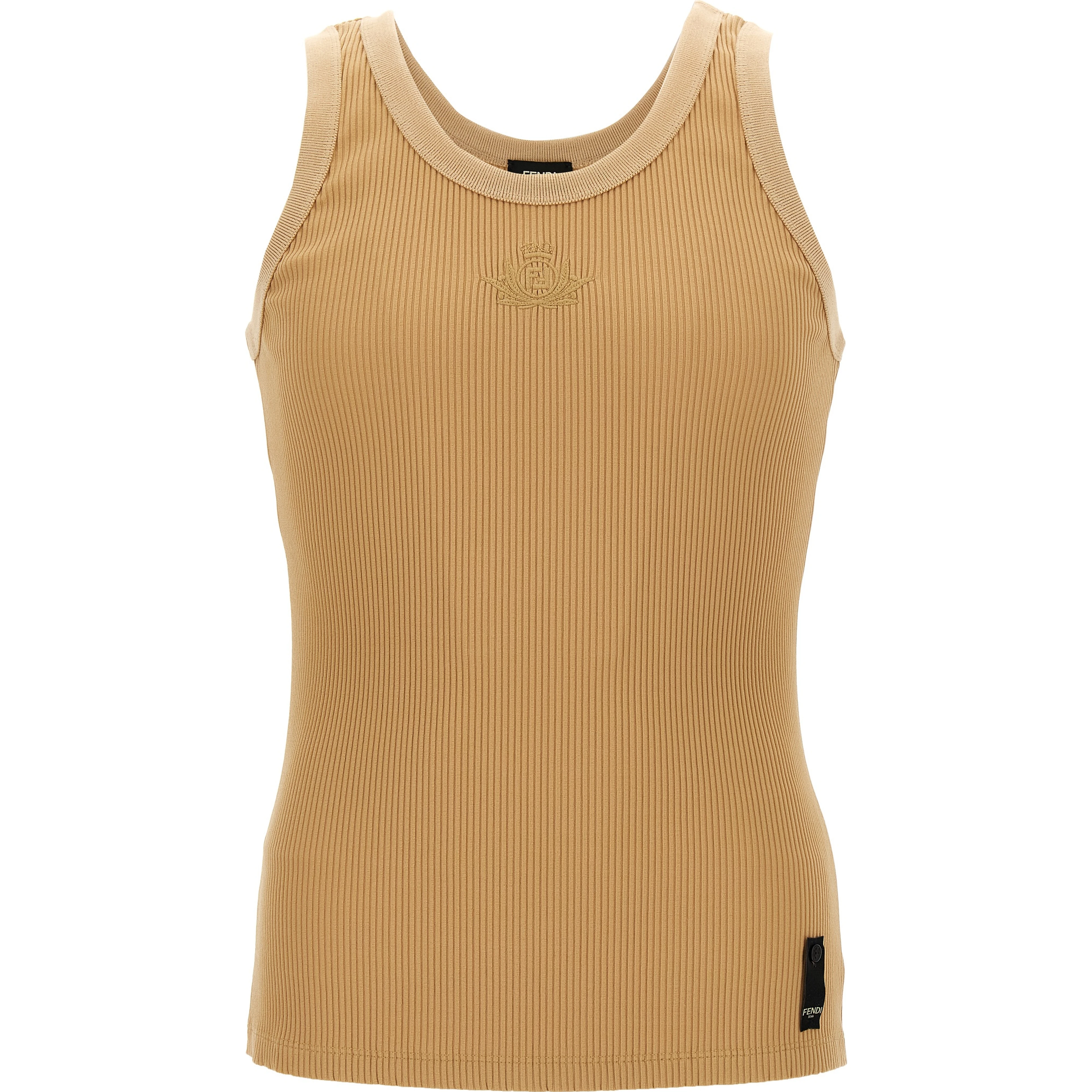 Beige Polyamide Tank Tops