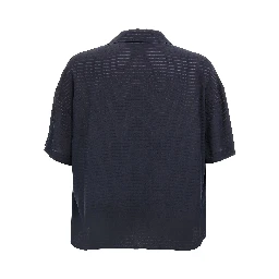 Blue Silk Polo Shirt
