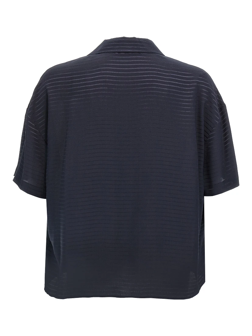 Blue Silk Polo Shirt