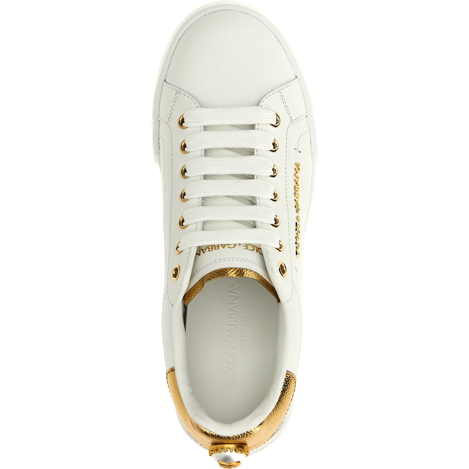 Gold Calfskin Low Top Sneakers