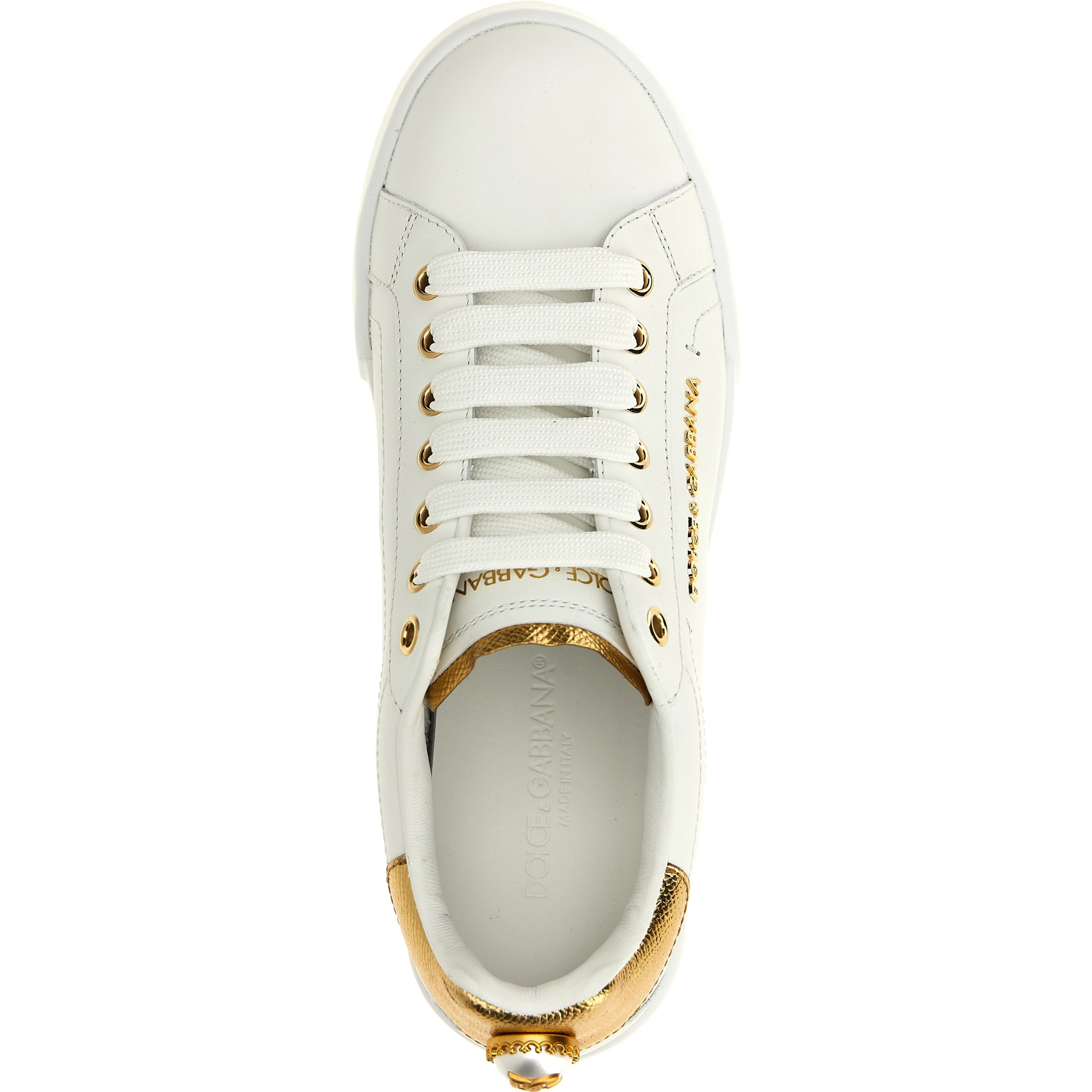 Gold Calfskin Low Top Sneakers