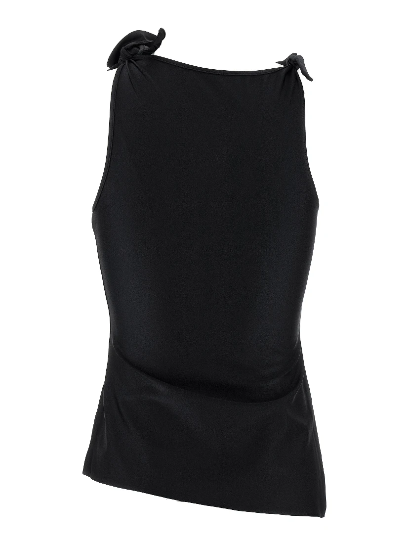 Black Polyamide Tank Tops