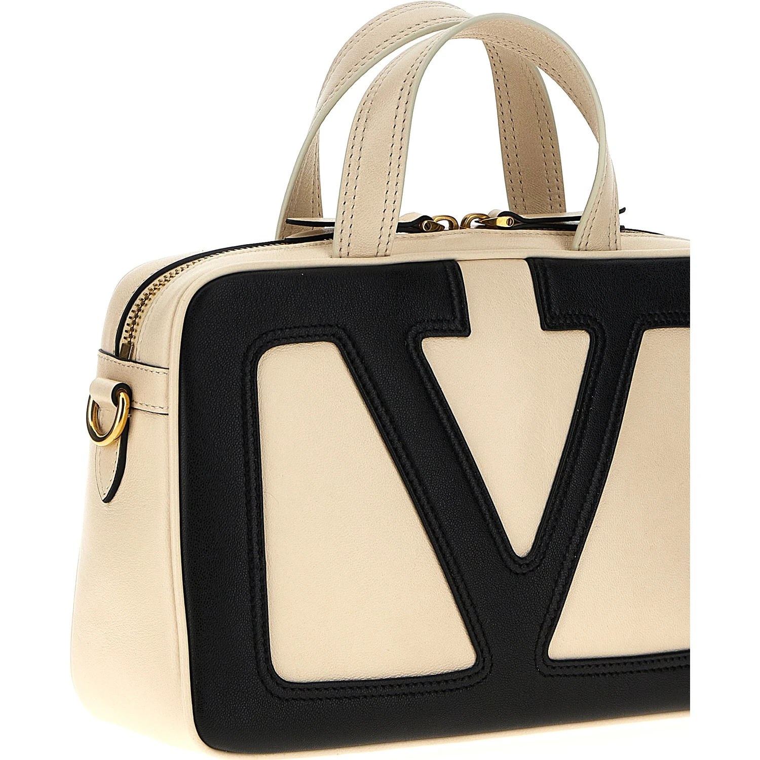 Bicolor Lamb Leather Handbag