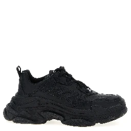 Black Polyethylene Athletic Sneakers