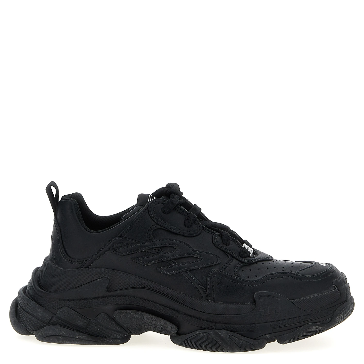 Black Polyethylene Athletic Sneakers