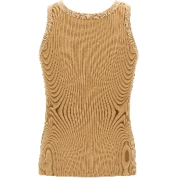 Beige Polyamide Tank Tops