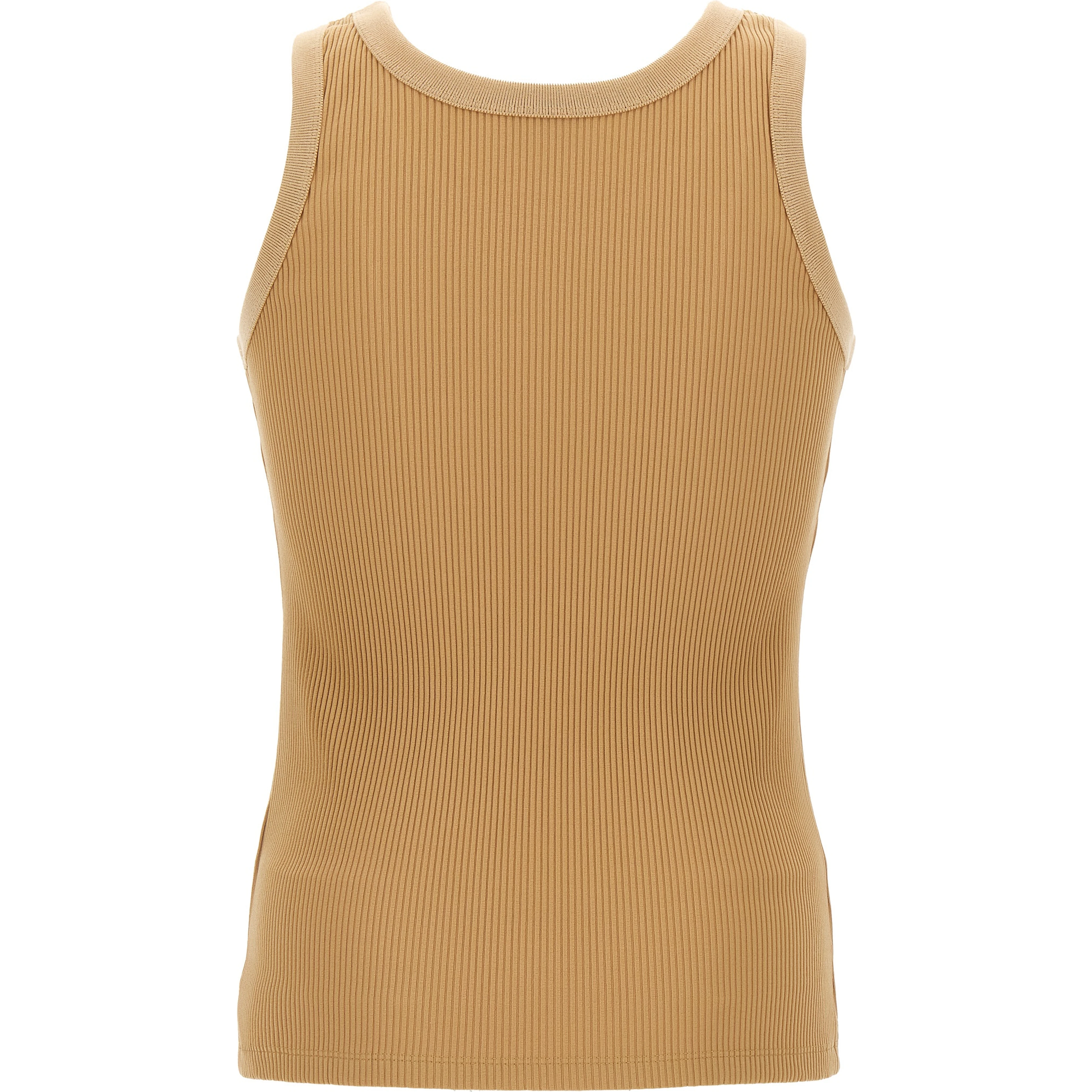 Beige Polyamide Tank Tops