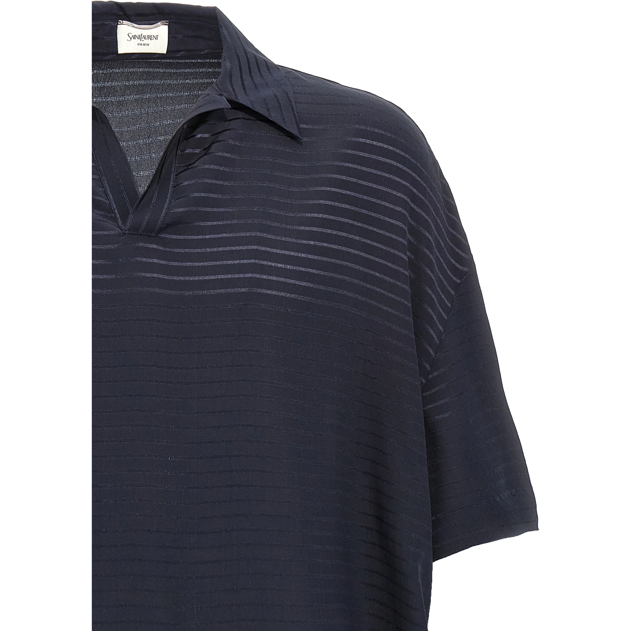 Blue Silk Polo Shirt
