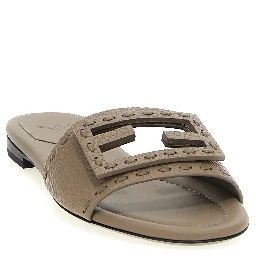 Gray Calfskin Slides