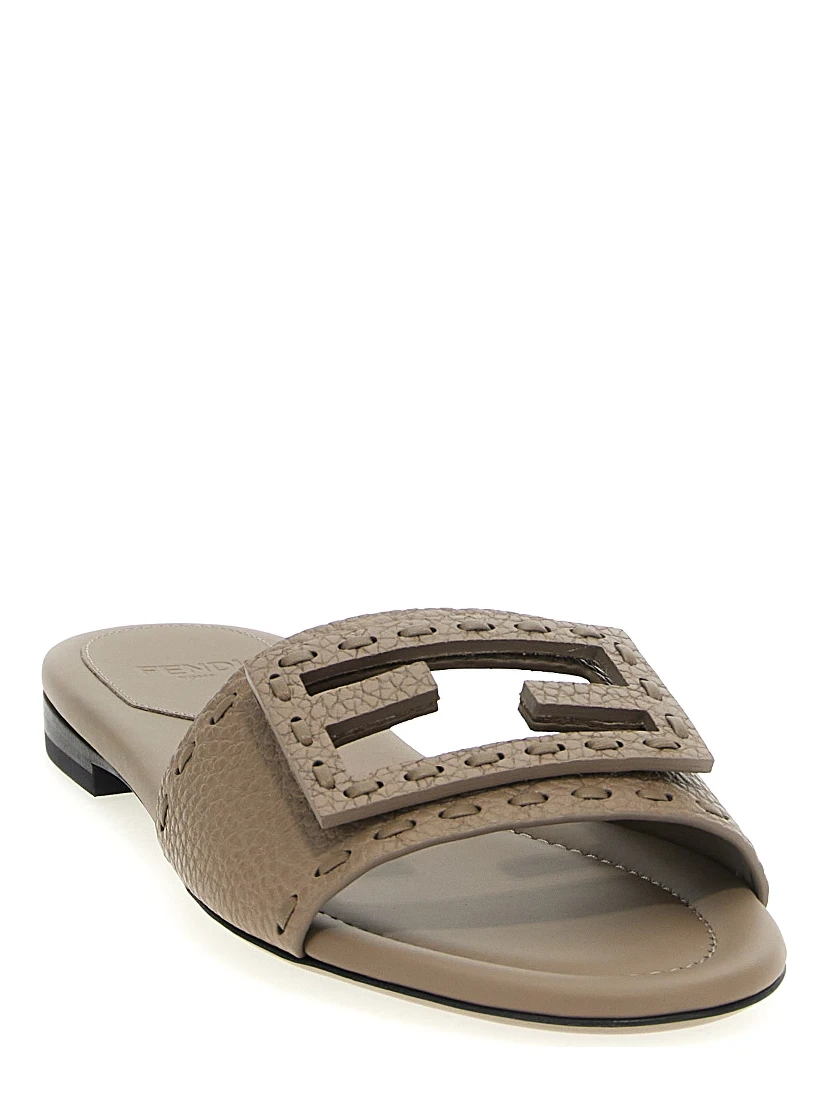 Gray Calfskin Slides