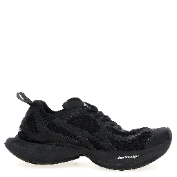 Black Polyester Athletic Sneakers