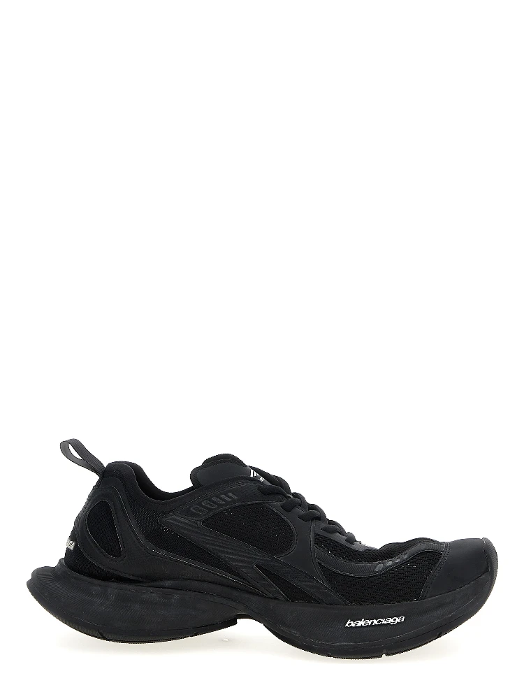 Black Polyester Athletic Sneakers