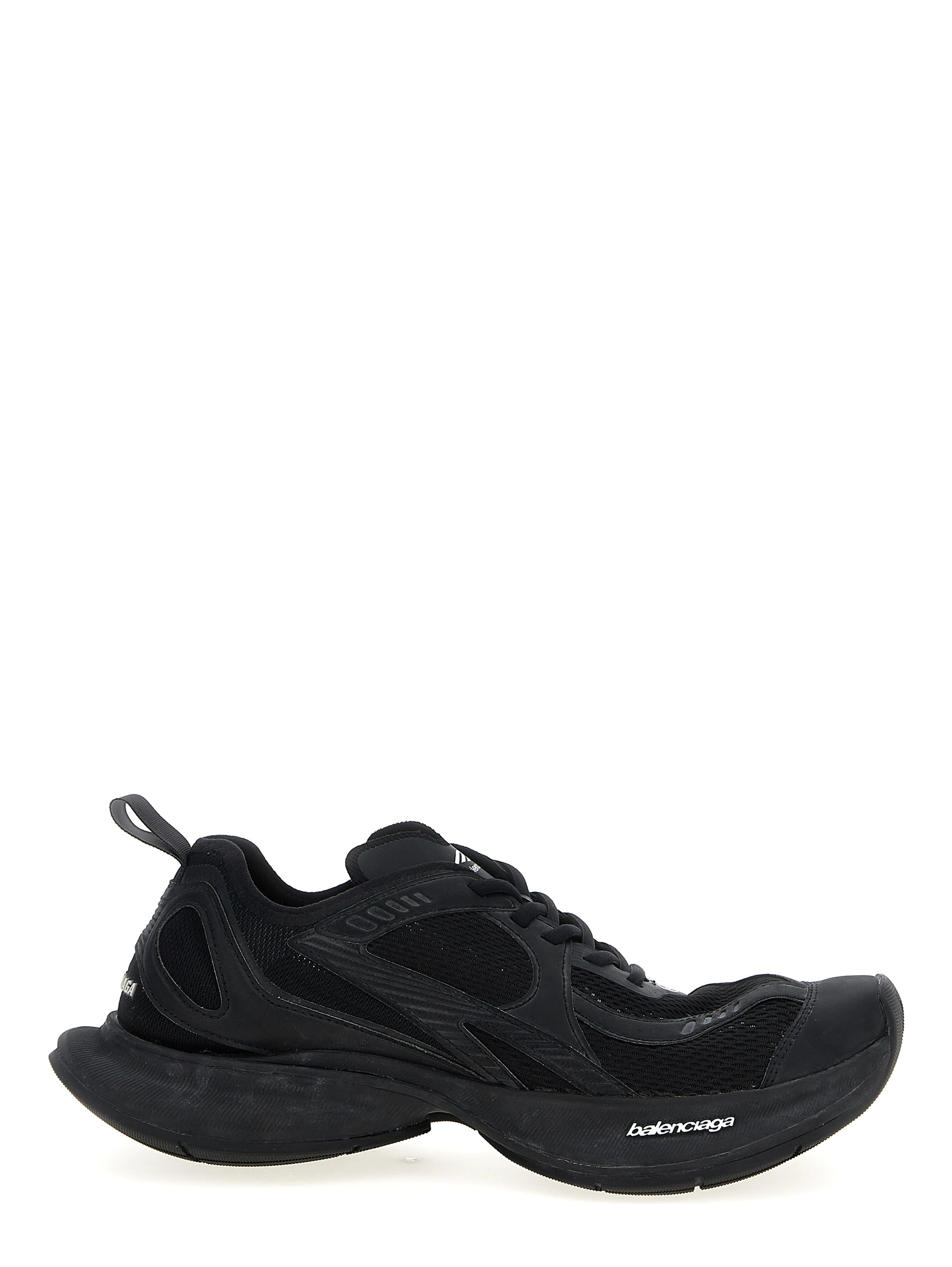 Black Polyester Athletic Sneakers