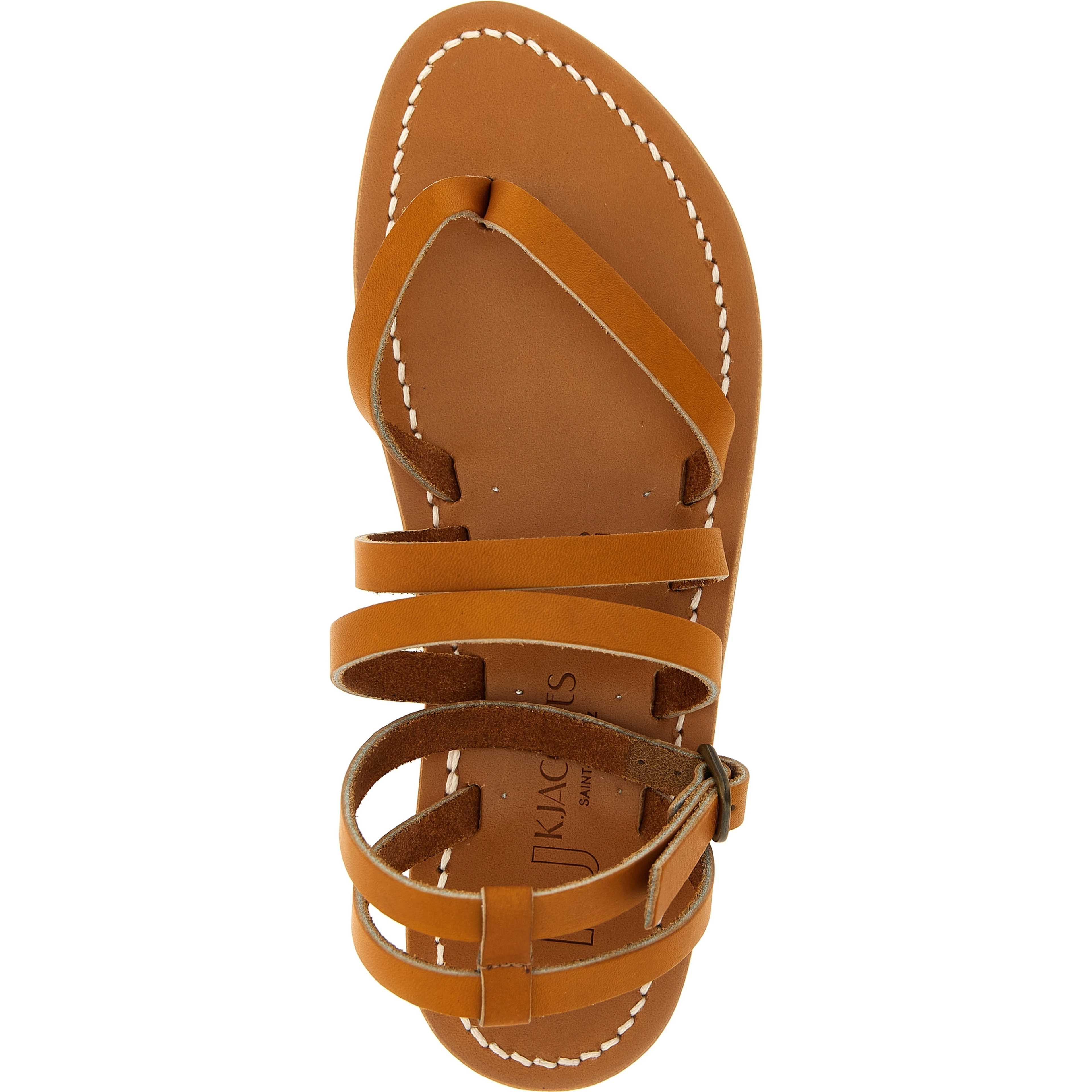 Brown Cowhide Flat Sandals