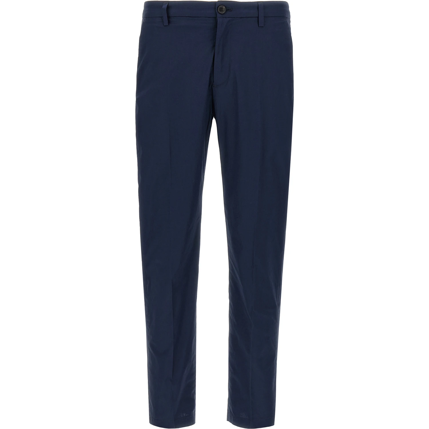 Blue Cotton Cropped Pants