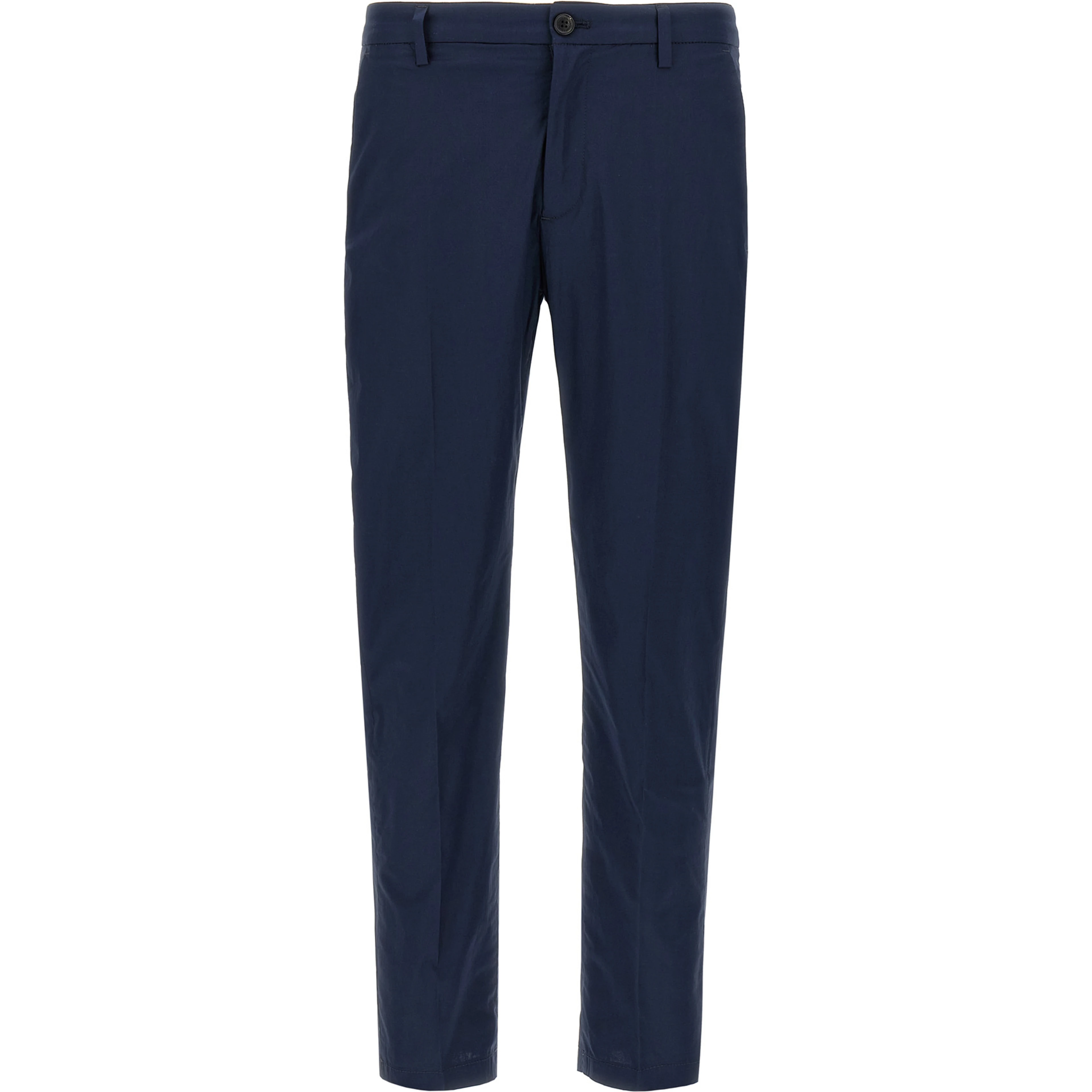 Blue Cotton Cropped Pants