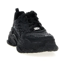 Black Polyethylene Athletic Sneakers