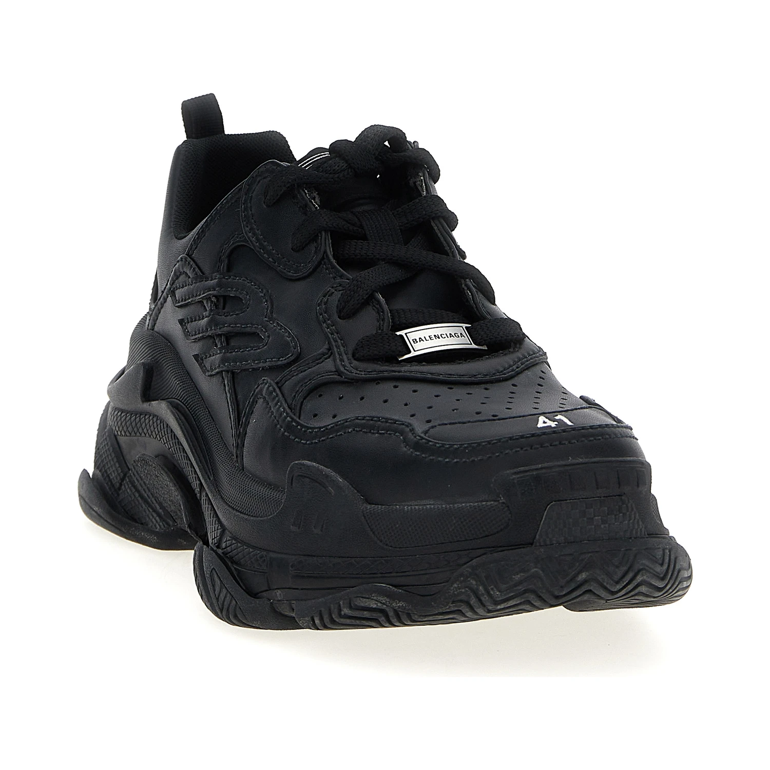 Black Polyethylene Athletic Sneakers