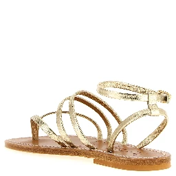 Gold Cowhide Flat Sandals