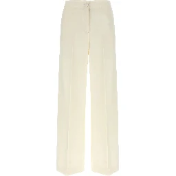 White Wool Casual Pants