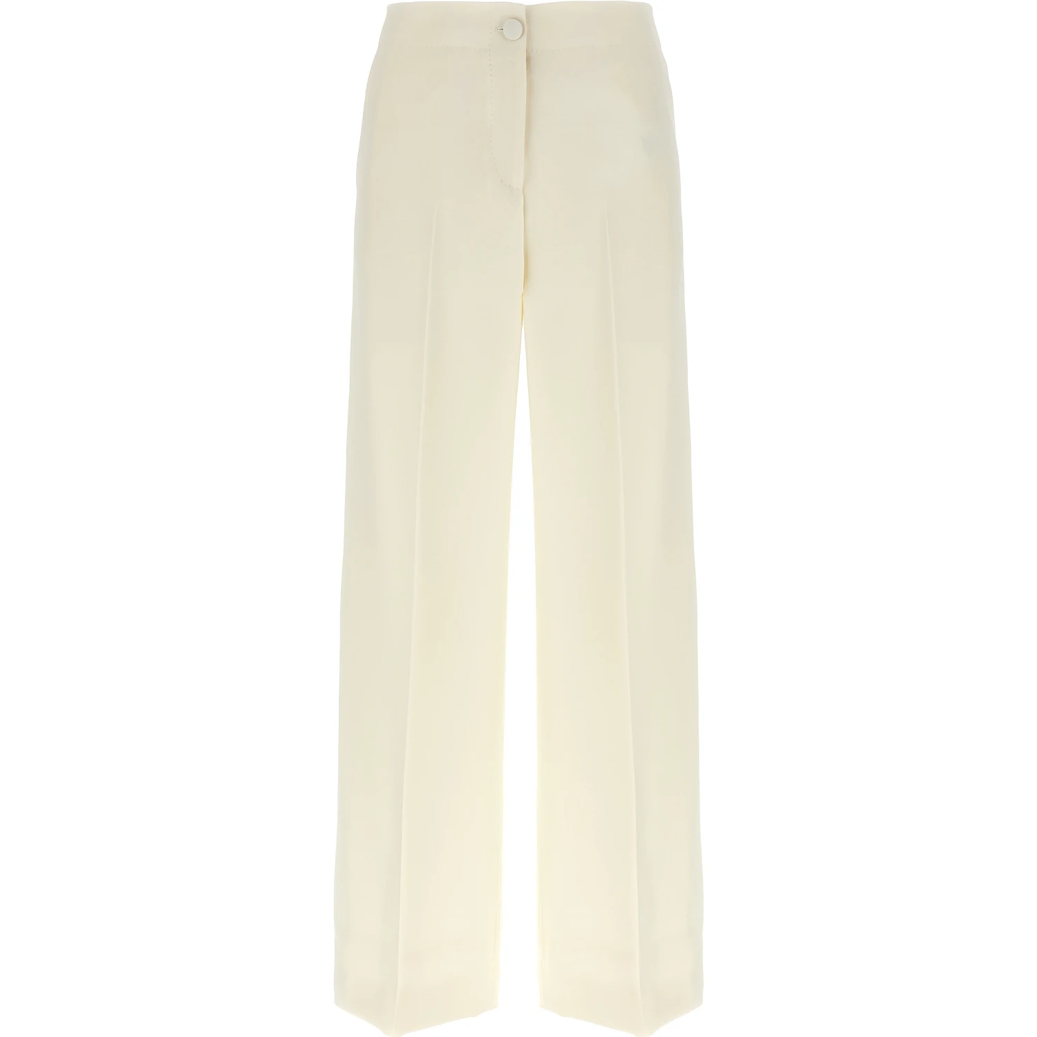 White Wool Casual Pants