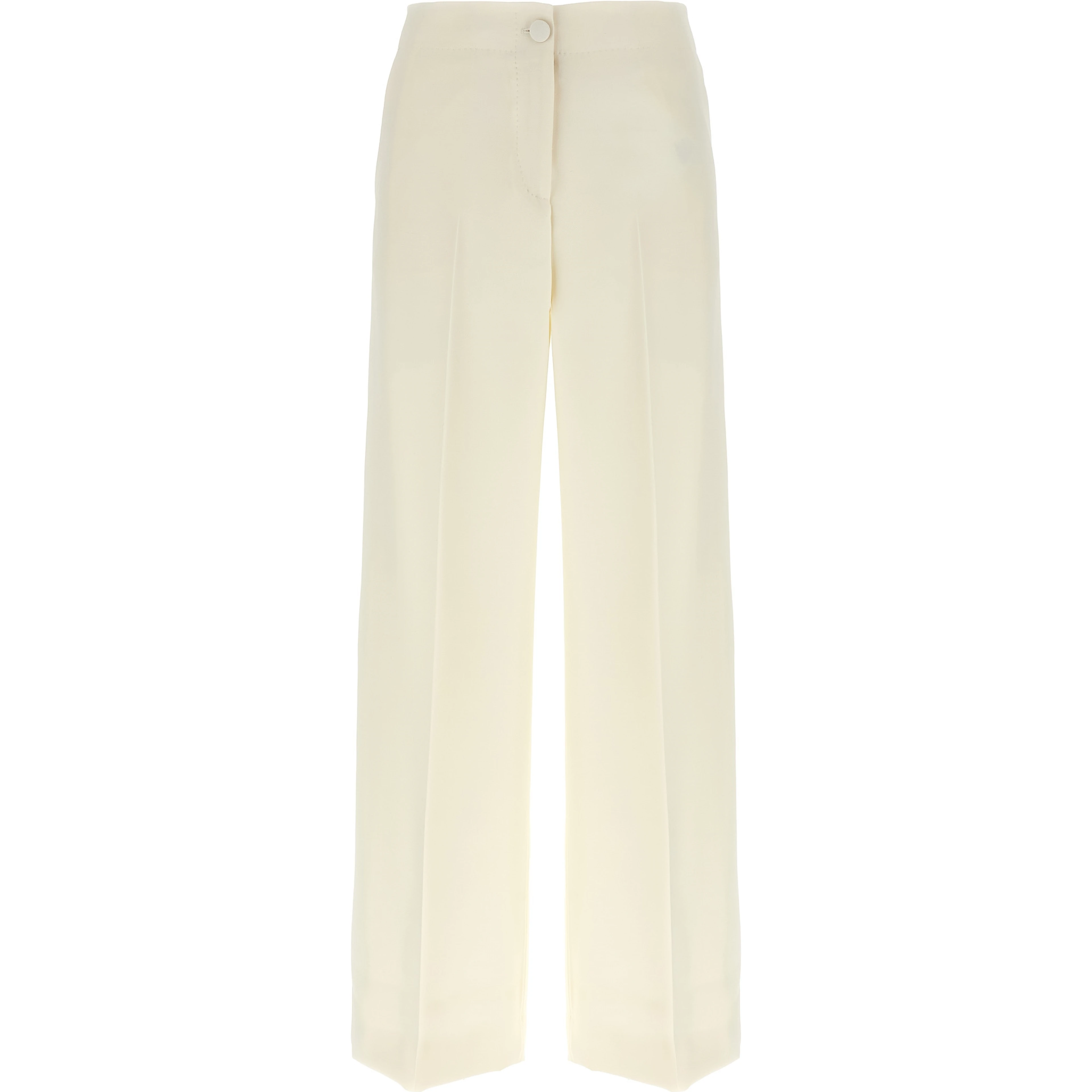 White Wool Casual Pants