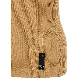 Beige Polyamide Tank Tops