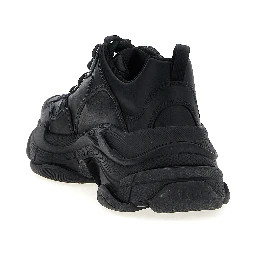 Black Polyethylene Athletic Sneakers
