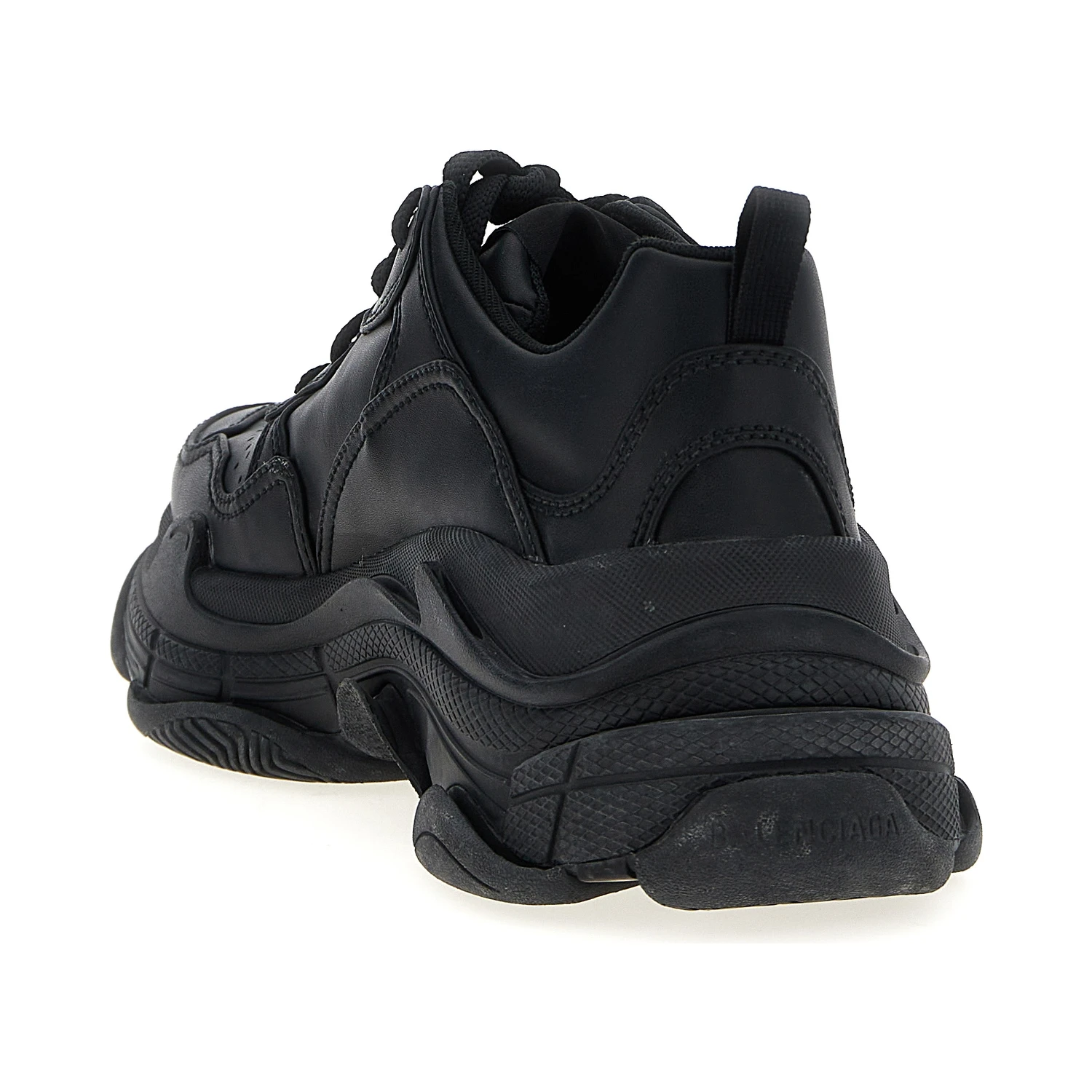 Black Polyethylene Athletic Sneakers