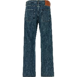 Blue Cotton Straight-Leg Jeans