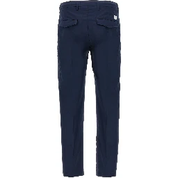 Blue Cotton Cropped Pants