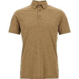 Beige Cotton Polo Shirt