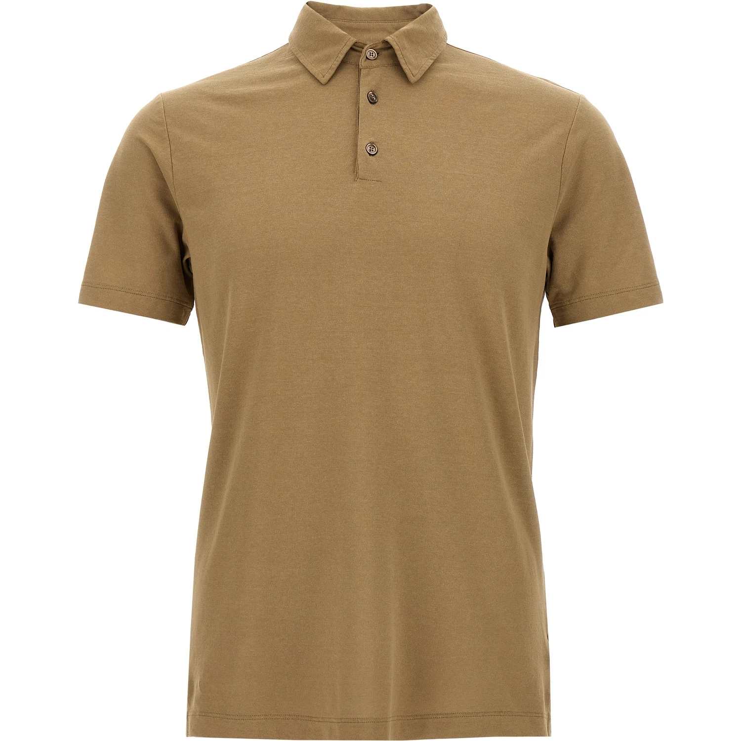 Beige Cotton Polo Shirt