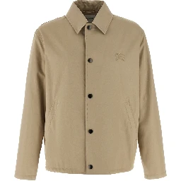 Beige Cotton Full-Length Jacket