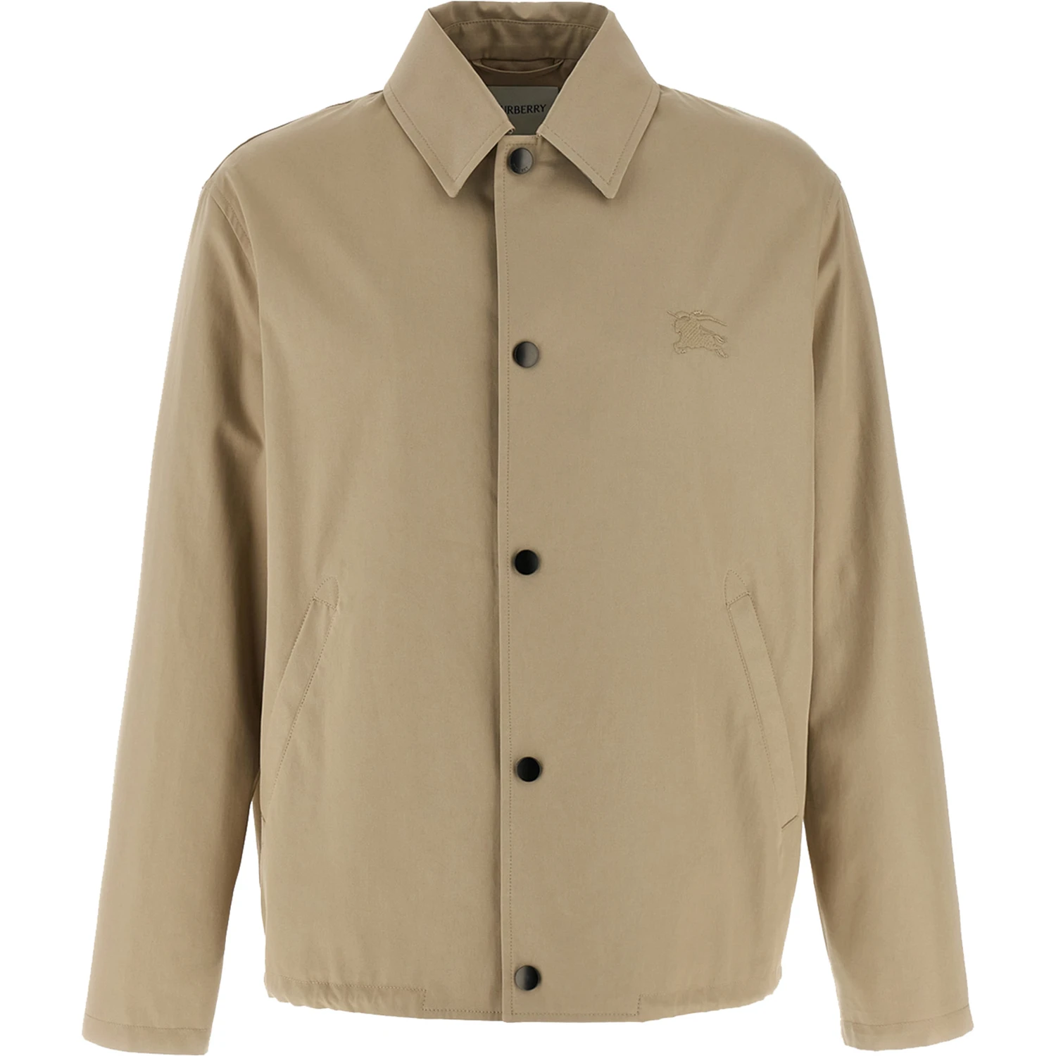Beige Cotton Full-Length Jacket