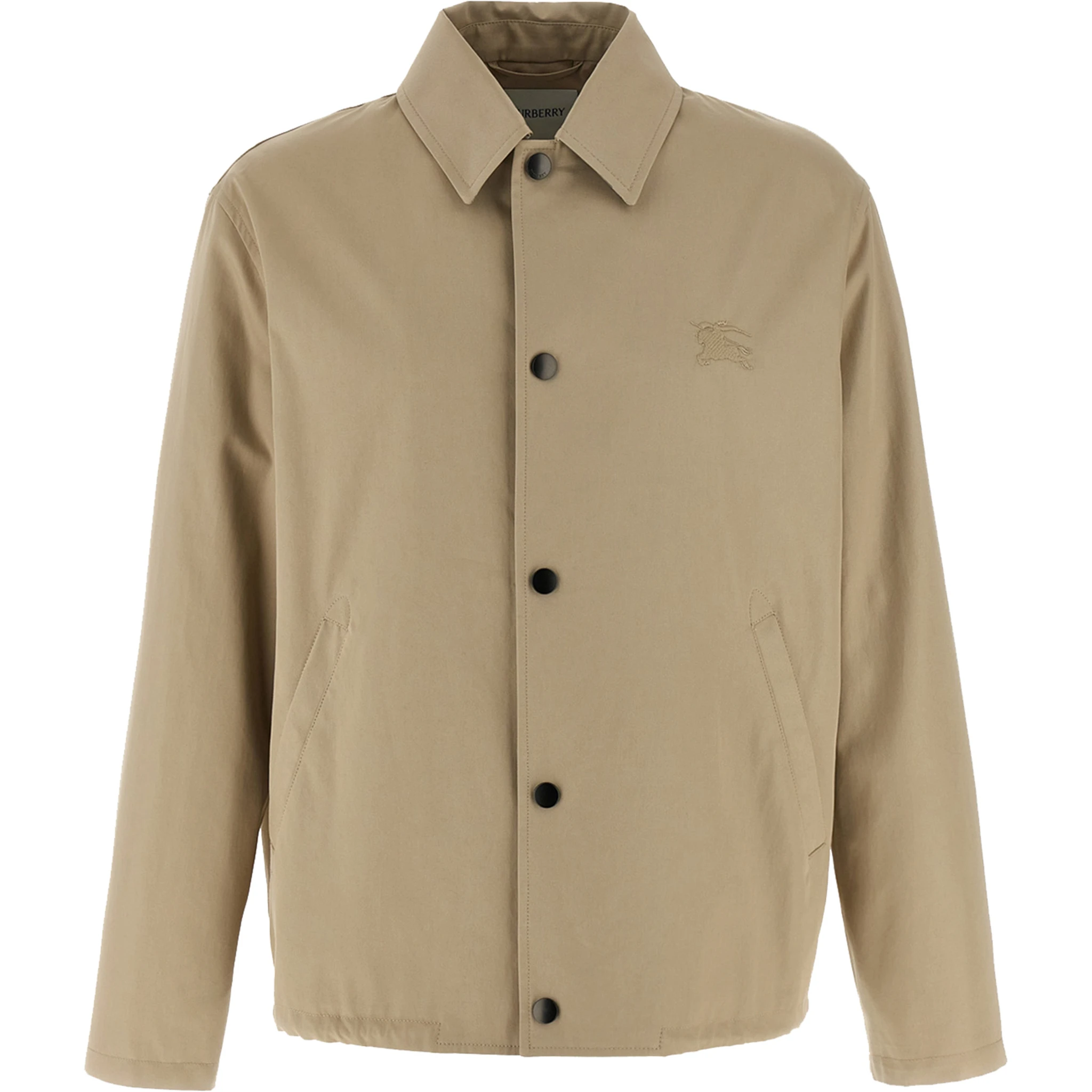 Beige Cotton Full-Length Jacket